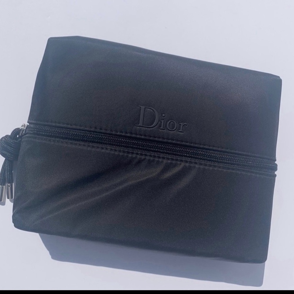 DIOR Men's Women's Unisex Black Toiletry Travel Makeup Bag Pouch Organizer - Picture 4 of 11